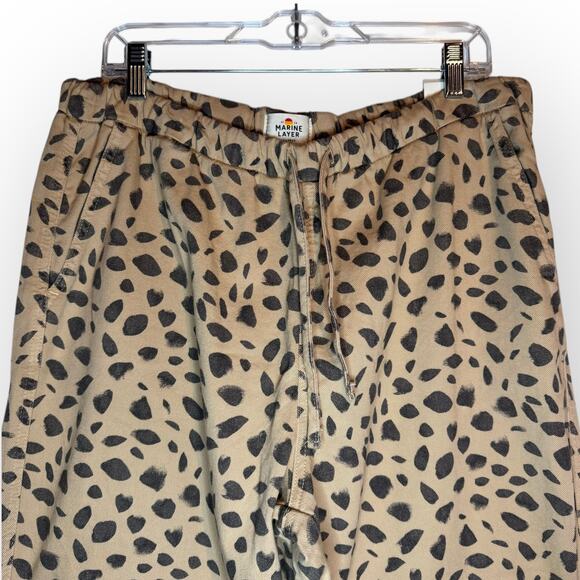 NWT Women's Marine Layer Denim Drawstring Pant Animal Print Size XL - Picture 10 of 13